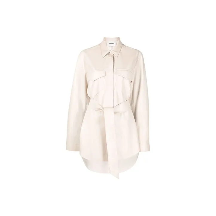 NANUSHKA Vegan leather Belted Oversize Shirt-0