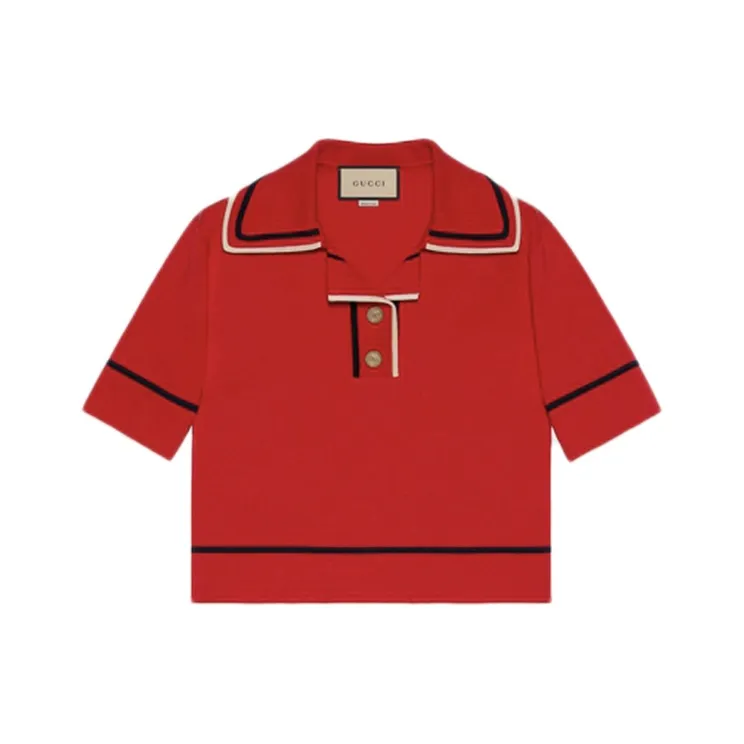 GUCCI Polo Shirts Women's Red-0