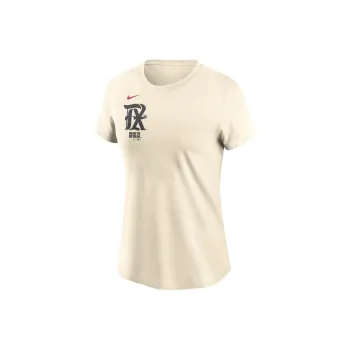 Nike Texas Rangers City Connect Wordmark T-Shirt Women's Ecru