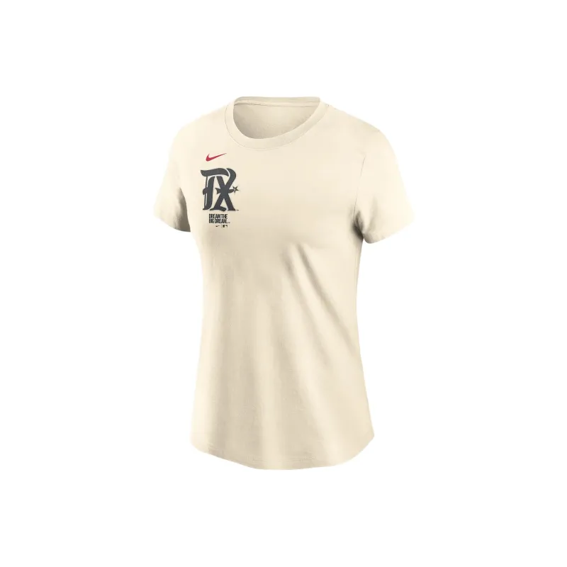 Nike Texas Rangers City Connect Wordmark T-Shirt Women's Ecru-0