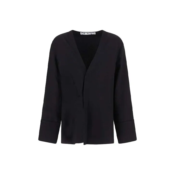 OFF WHITE Slogan print Tied sleeves Blouse-0