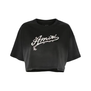 AMIRI Drop Shoulder Sleeve T Shirt Women's Black