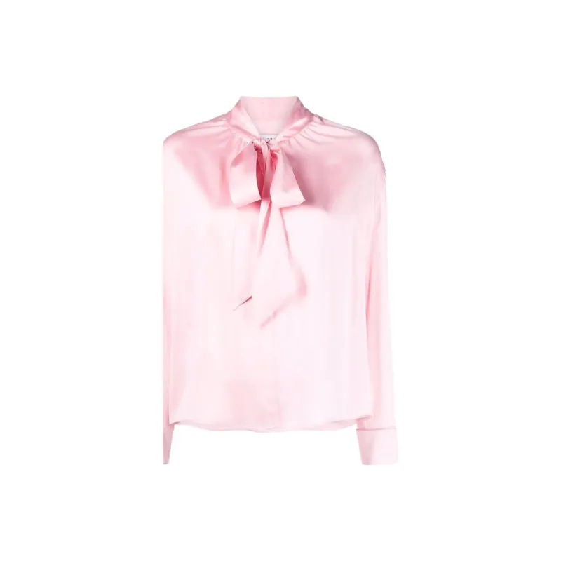 Lanvin Ribbon-Fastened Long Sleeved Satin Blouse-0