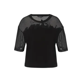 ARMANI EXCHANGE SS24 Drop Shoulder Sleeve T Shirt Women's