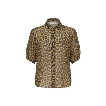 DIOR Shirt Women's Beige Leopard Print