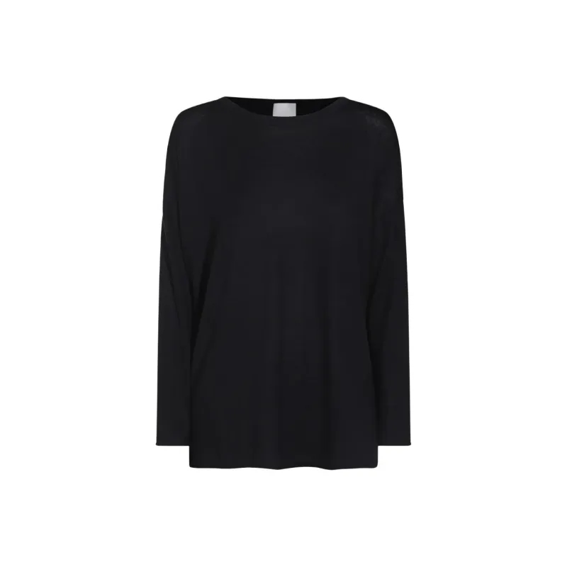 ALLUDE Long Sleeve Crew Neck Sweater-0