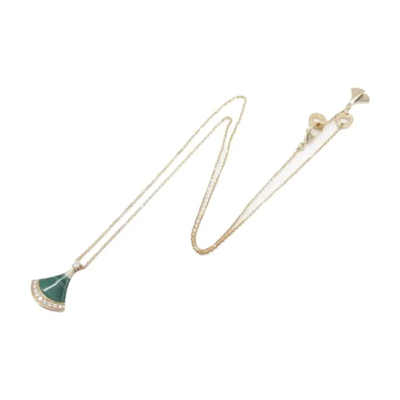 BVLGARI 2010s Pre owned 18kt Rose Gold Divas' Dream Malachite And Diamond Necklace-1