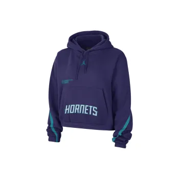 JORDAN Charlotte Hornets Courtside Statement Edition Women's JORDAN Nba Fleece Pullover Hoodie