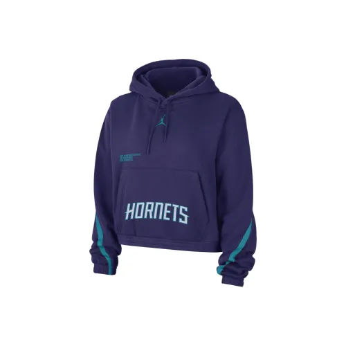JORDAN Charlotte Hornets Courtside Statement Edition Women's JORDAN Nba Fleece Pullover Hoodie