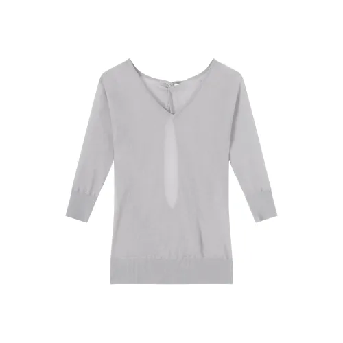 RUNTOTHEFUTURE Batwing Sleeve T Shirt Women's Light Gray
