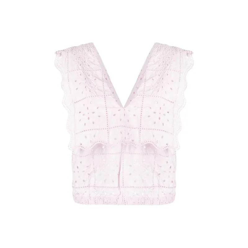 GANNI Broderie Anglaise Sleeveless Top-0