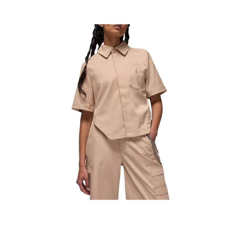 Jordan Women's Woven Crop Top Shirt Women's Brown-0