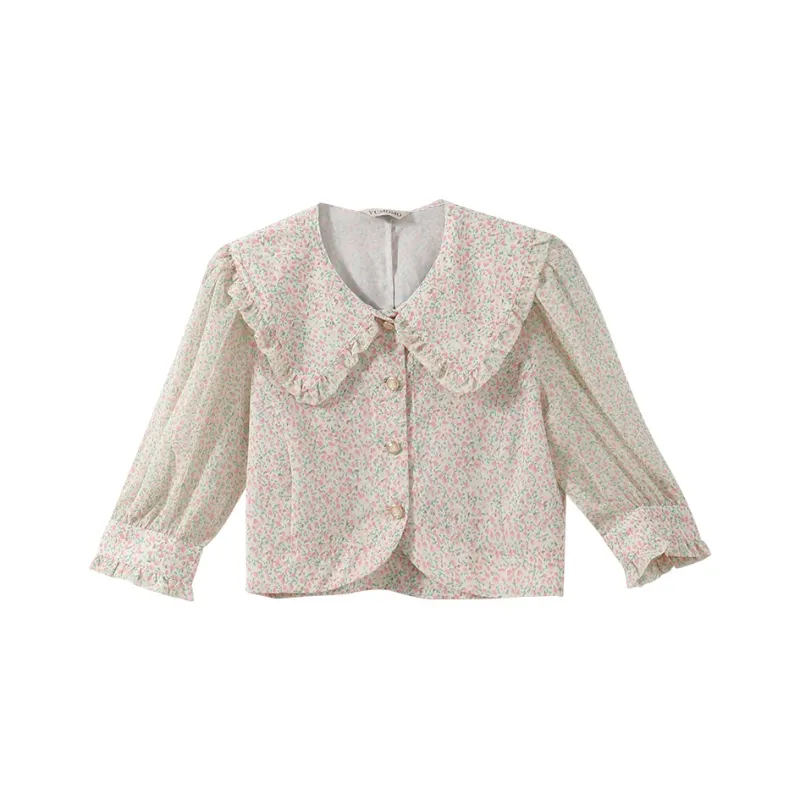YUMOMO STAR Shirts Women's Apricot With Pink Floral-0