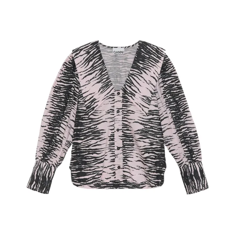 GANNI Printed Cotton Poplin 'Light'-0