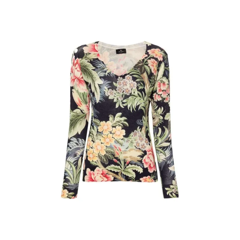 ETRO Floral print Knitted Jumper-0