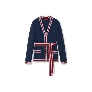 GUCCI Stripe trim Tied Cardigan
