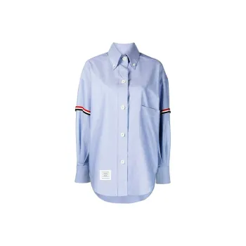 THOM BROWNE Ribbon trim Oversized Shirt