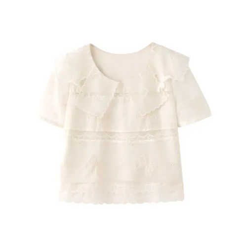 Miss Chipmunk Shirts Women's White Bowknot