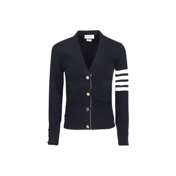 THOM BROWNE 4 Bar V Neck Knitted Cardigan