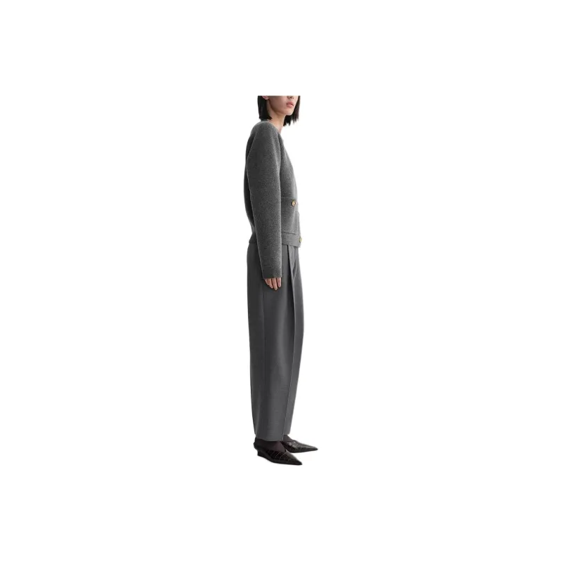TOTEME Long Sleeved Crewneck Knitted Cardigan-1