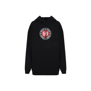 Balenciaga Paris France Print Hoodie Black