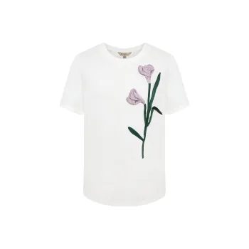 BBLLUUEE Regular T Shirt Women's Crescent White