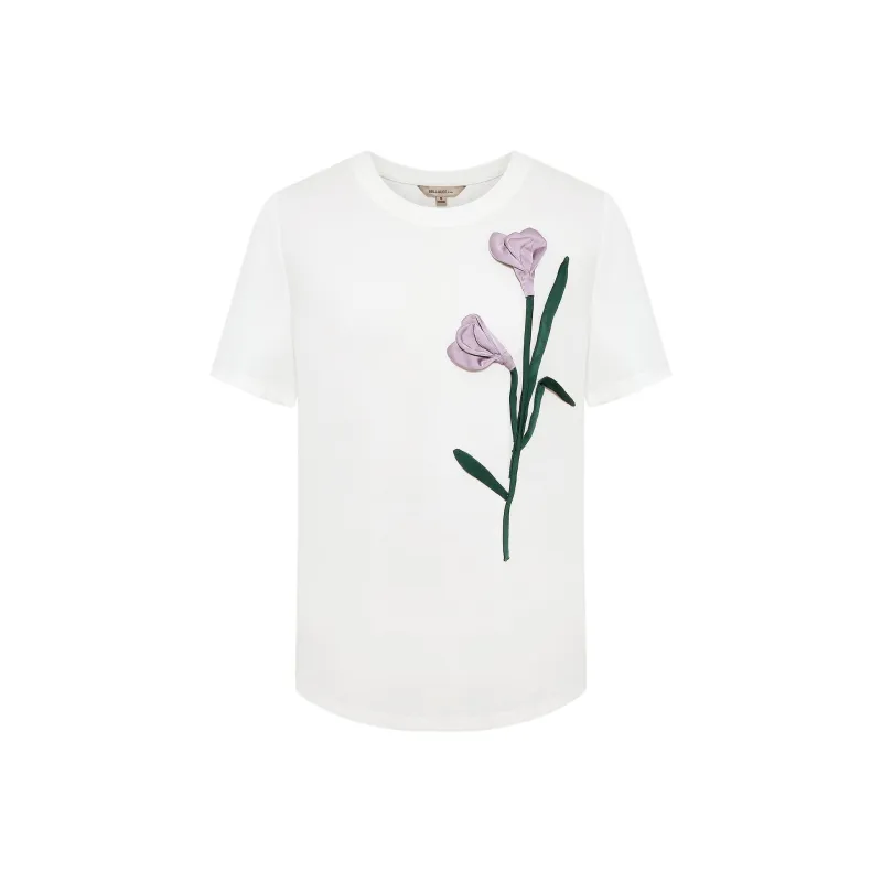 BBLLUUEE Regular T Shirt Women's Crescent White-0