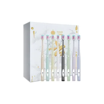 Yunnan White Medicine Feather Touch Rainbow Toothbrushes Oral Care Freshening 8pcs/box