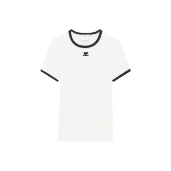 COURREGES Reedition Contrast T Shirt 'Heritage White/Black'