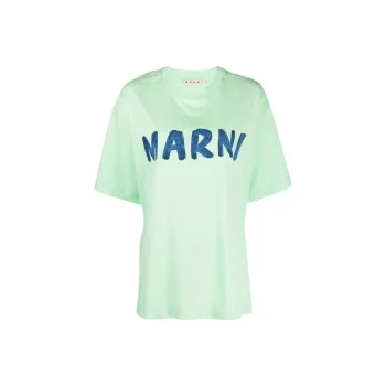 MARNI Drop Shoulder Sleeve T Shirt Women's Green