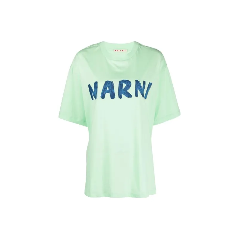 MARNI Drop Shoulder Sleeve T Shirt Women's Green-0