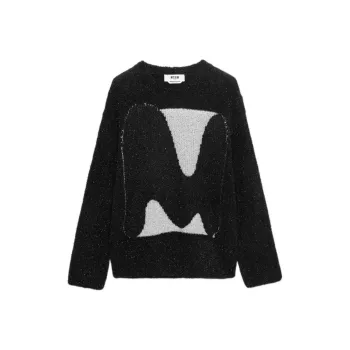 MSGM Intarsia knit Logo Jumper