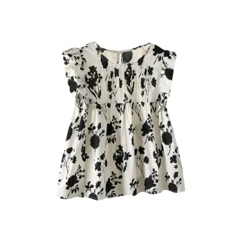 TOUCH Shirt Women's Beige With Black Floral