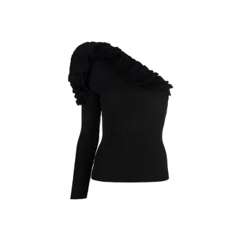 Zimmermann FW21 Asymmetrical Collar Slim Fit Long-Sleeved Knitwear Women's