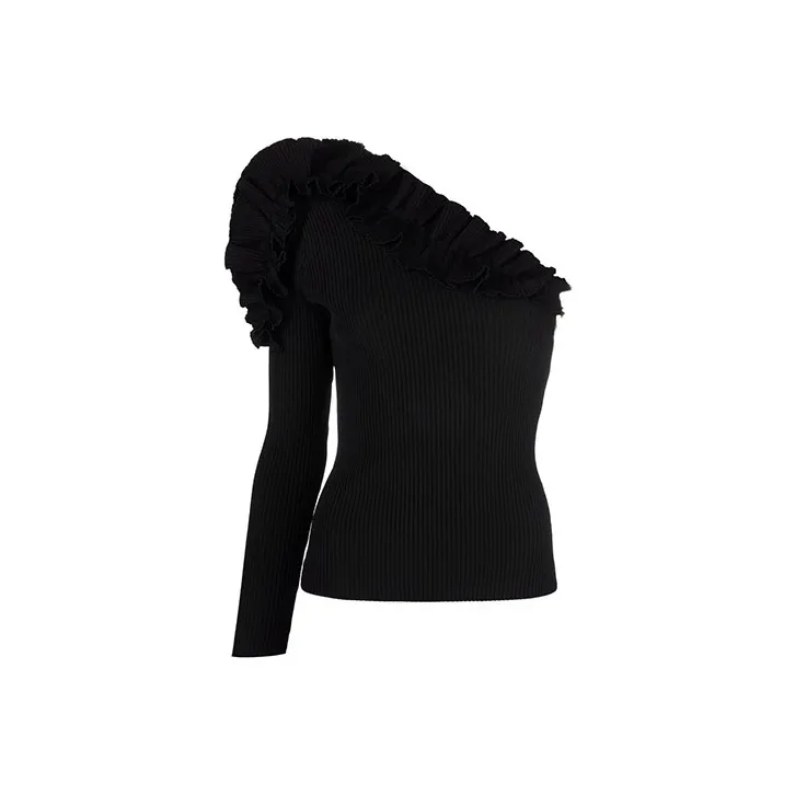 Zimmermann FW21 Asymmetrical Collar Slim Fit Long-Sleeved Knitwear Women's-0