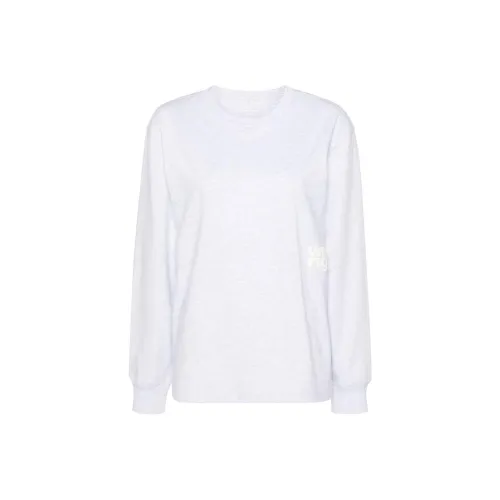 Alexander Wang Essential Puff Logo Jersey Long Sleeve Tee Heather Grey