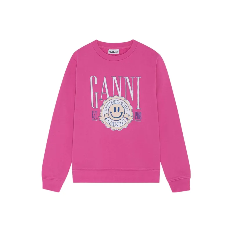 GANNI University Of Love Series Sweatshirts Women's Pink-0
