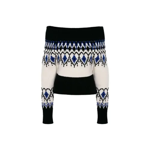Alexander McQueen Patterned Off shoulder Jumper