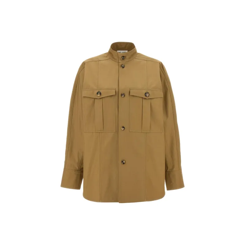 SAINT LAURENT Saharienne Buttoned Long Sleeved Shirt-0