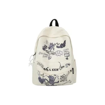 Single Warehouse Nylon Backpack Unisex Gray/Multicolor