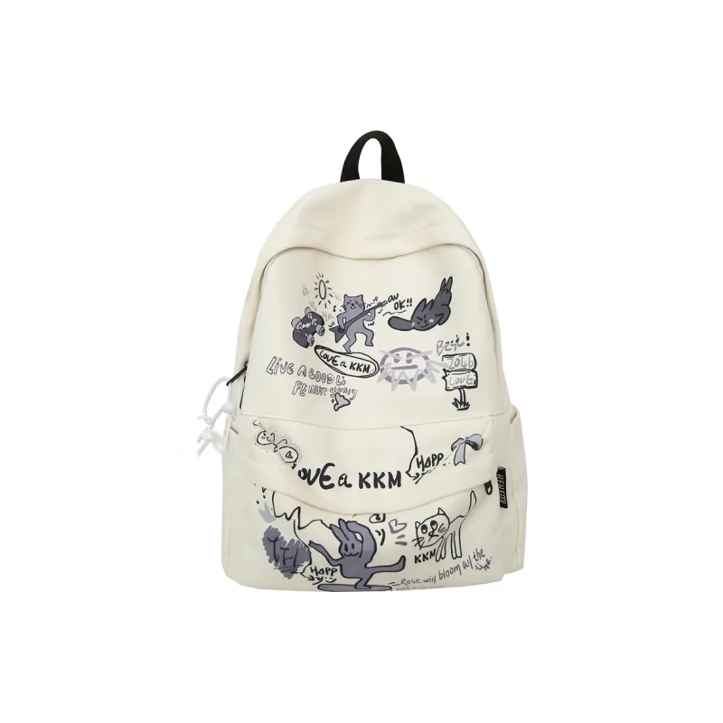Single Warehouse Nylon Backpack Unisex Gray/Multicolor-0