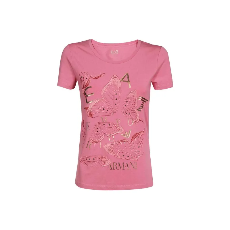 EMPORIO ARMANI EA7 T Shirts Women's Pink-0