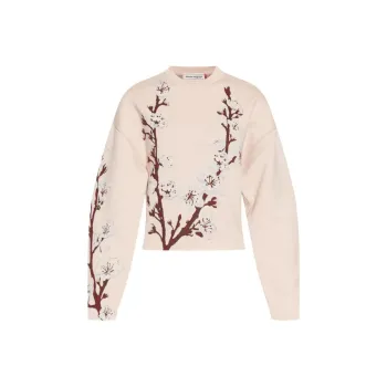 Alexander McQueen Cocoon Sleeved Flower Motif Jumper