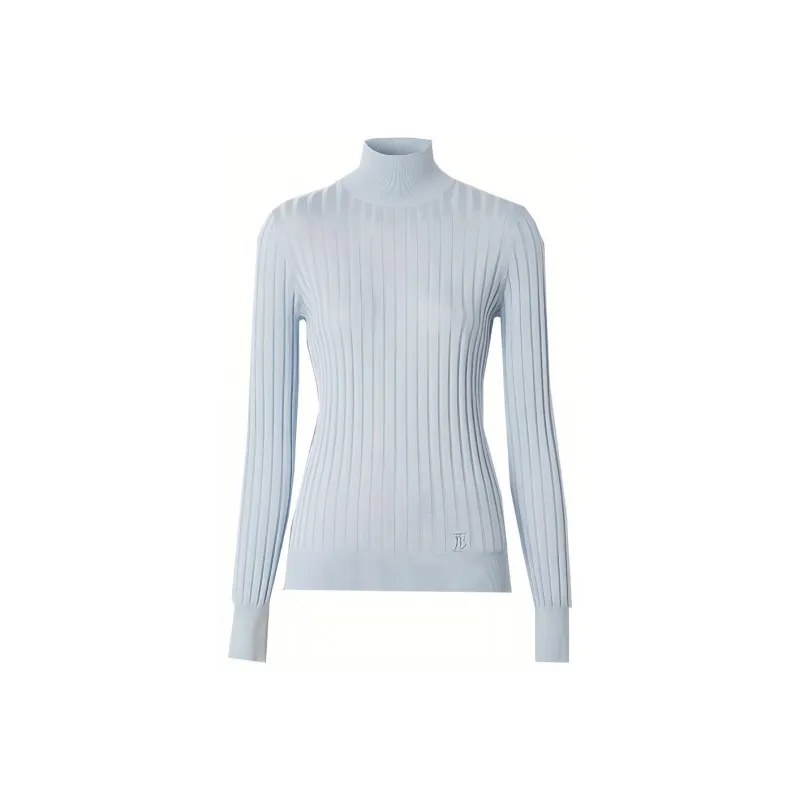 Burberry Turtleneck Slim Fit Knitwear Women's Light Blue 80447231-0