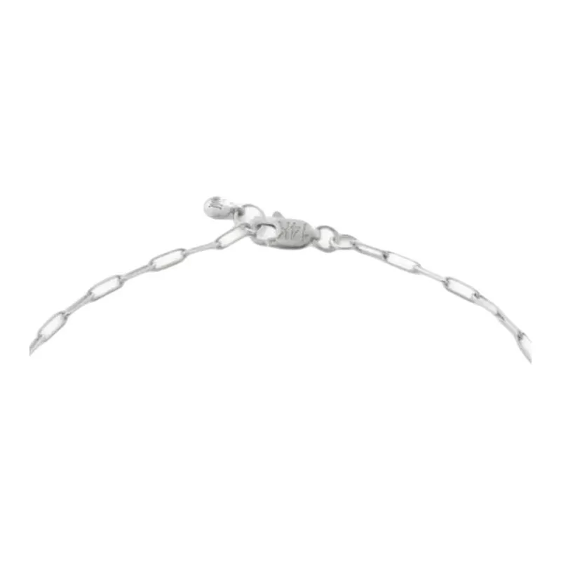 Monica Vinader 14K White Gold Paperclip Bracelet-2