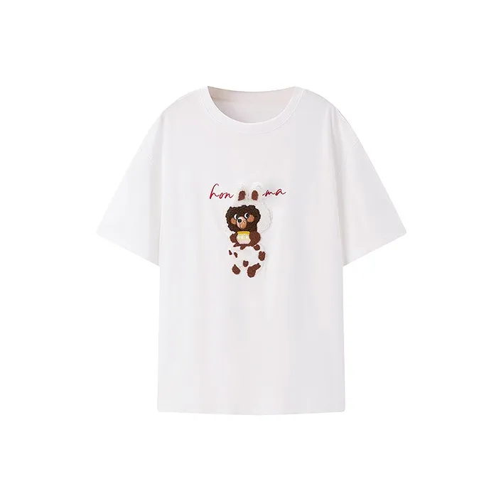 LEDIN x HONEY KUMA T Shirt Women's Ecru-0