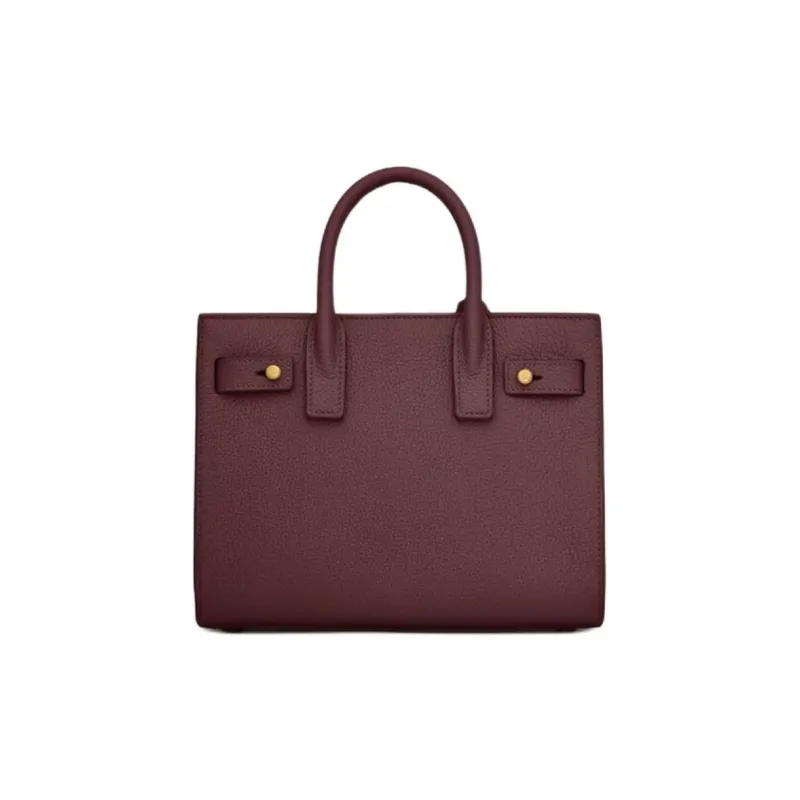 SAINT LAURENT Grain Leather Handbag Women's Cabernet Sauvignon Color-3
