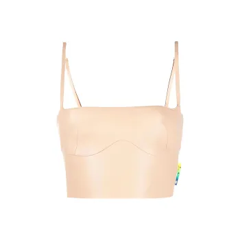 OFF WHITE Cropped Leather Bustier Top