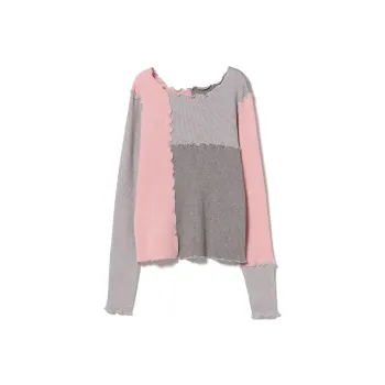 Beams Sweater Women's Gray Pink