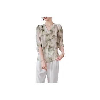 Yi Mengyuan Silk Shirt Women's Green